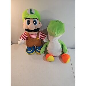 Nintendo Plush 20" Big Jumbo Sitting Green Yoshi Super Mario Stuffed + Bonus